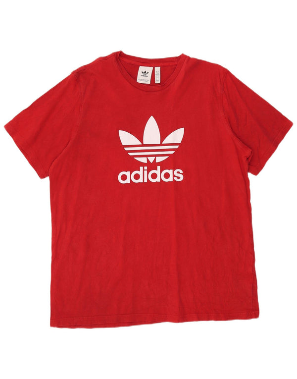Adidas Herren Grafik T-Shirt Top XL Rot Baumwolle