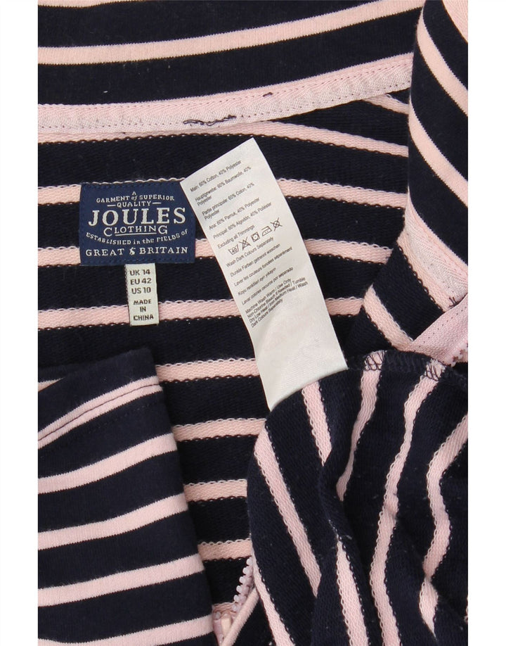 JOULES Damen-Sweatshirt mit Reißverschluss am Hals, Gr. 40, Größe L, Marineblau gestreift