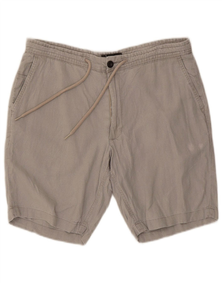 Marks & Spencer Herren-Chinoshorts, Größe L, W34, graues Leinen