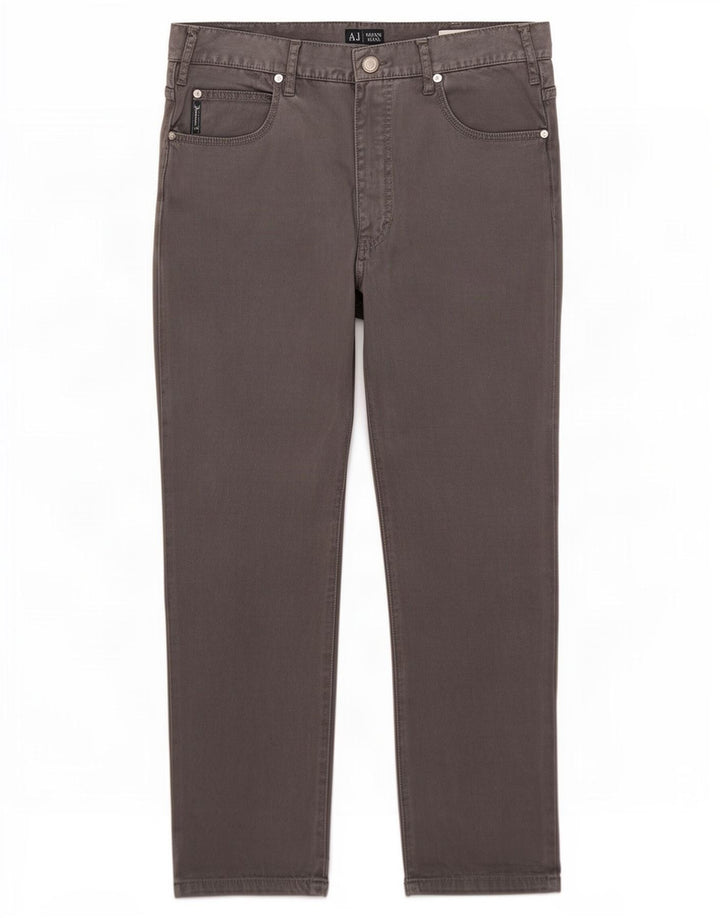 Armani Herren-Freizeithose mit normaler Passform, W34, L28, graue Baumwolle
