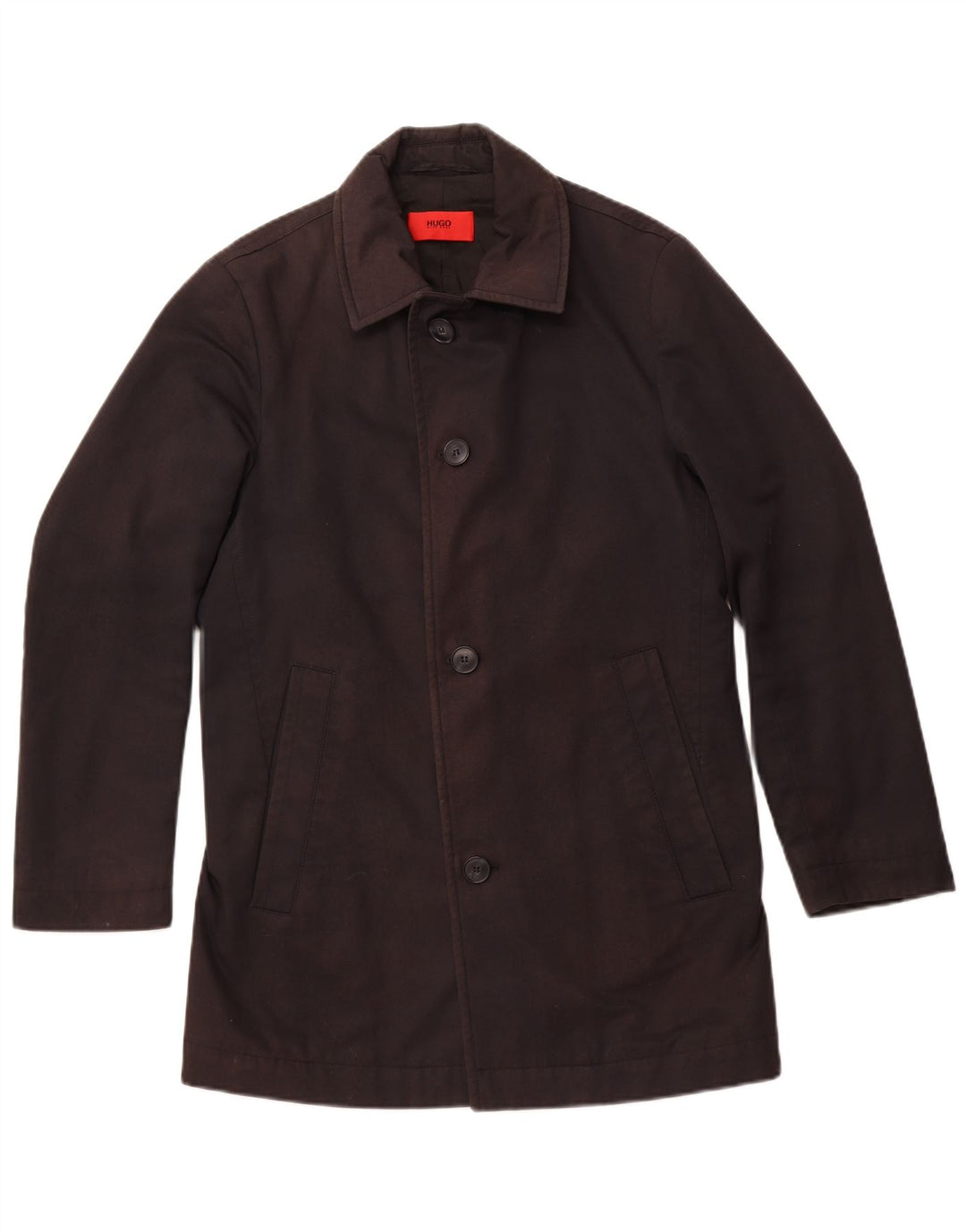 HUGO BOSS Herren-Windbreaker-Mantel IT 48 Mittelschwarzes Polyester