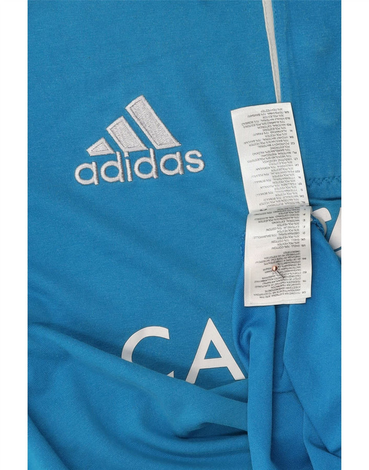 ADIDAS Herren Italia Graphic Poloshirt Große blaue Baumwolle