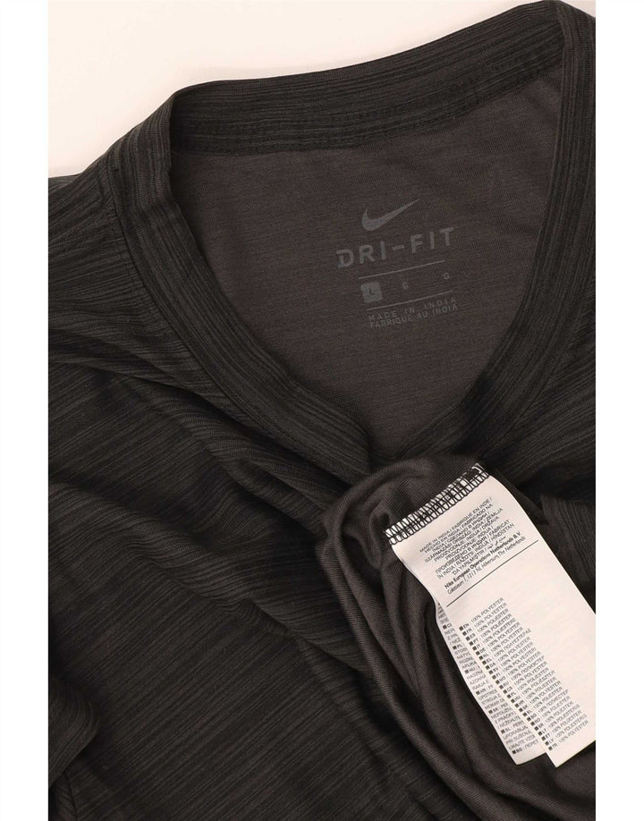 Nike Herren Dri Fit T-Shirt-Oberteil, groß, schwarz gestreift, Polyester