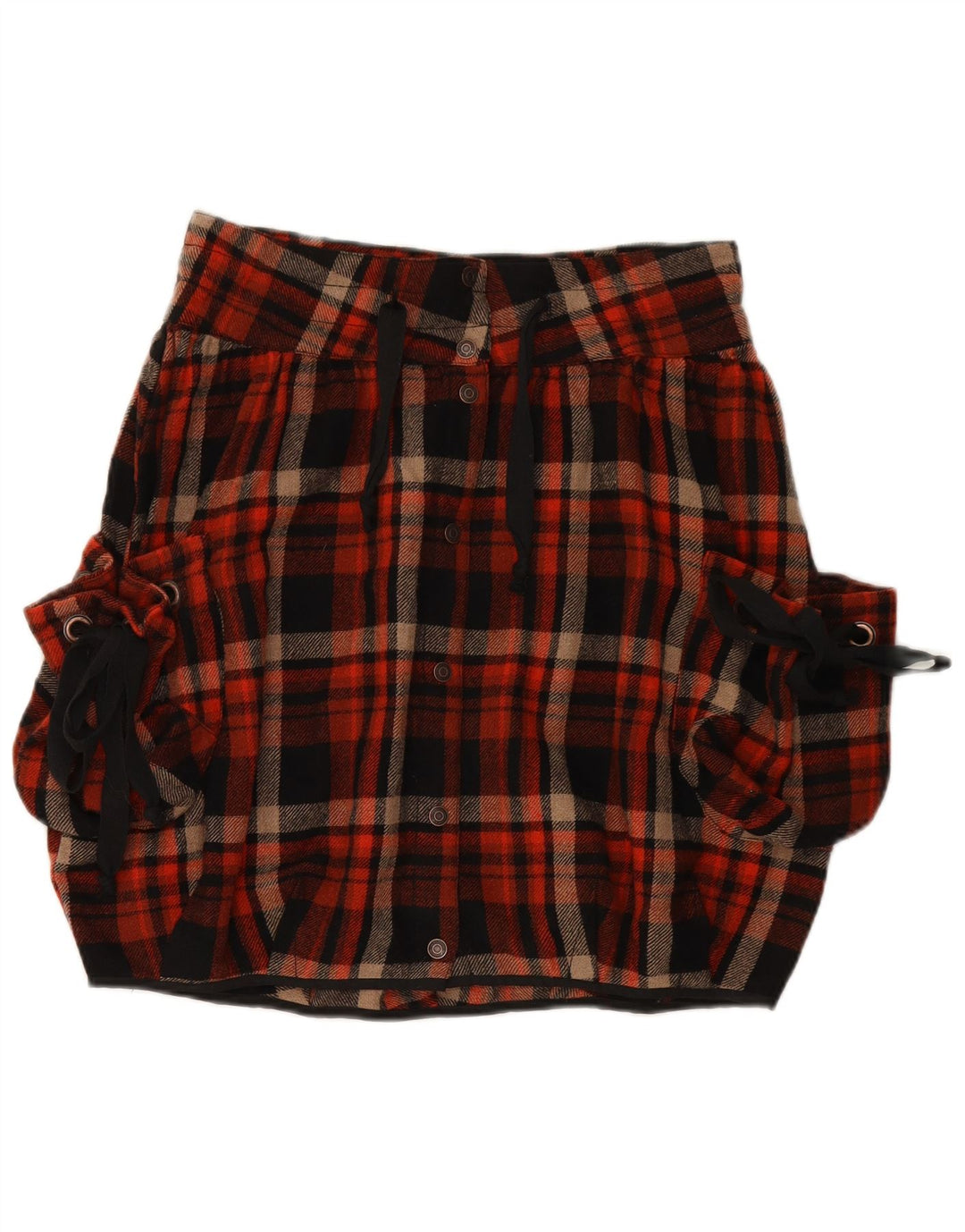 FORNARINA Damen-Blasenrock, groß, W34, mehrfarbig karierte Wolle