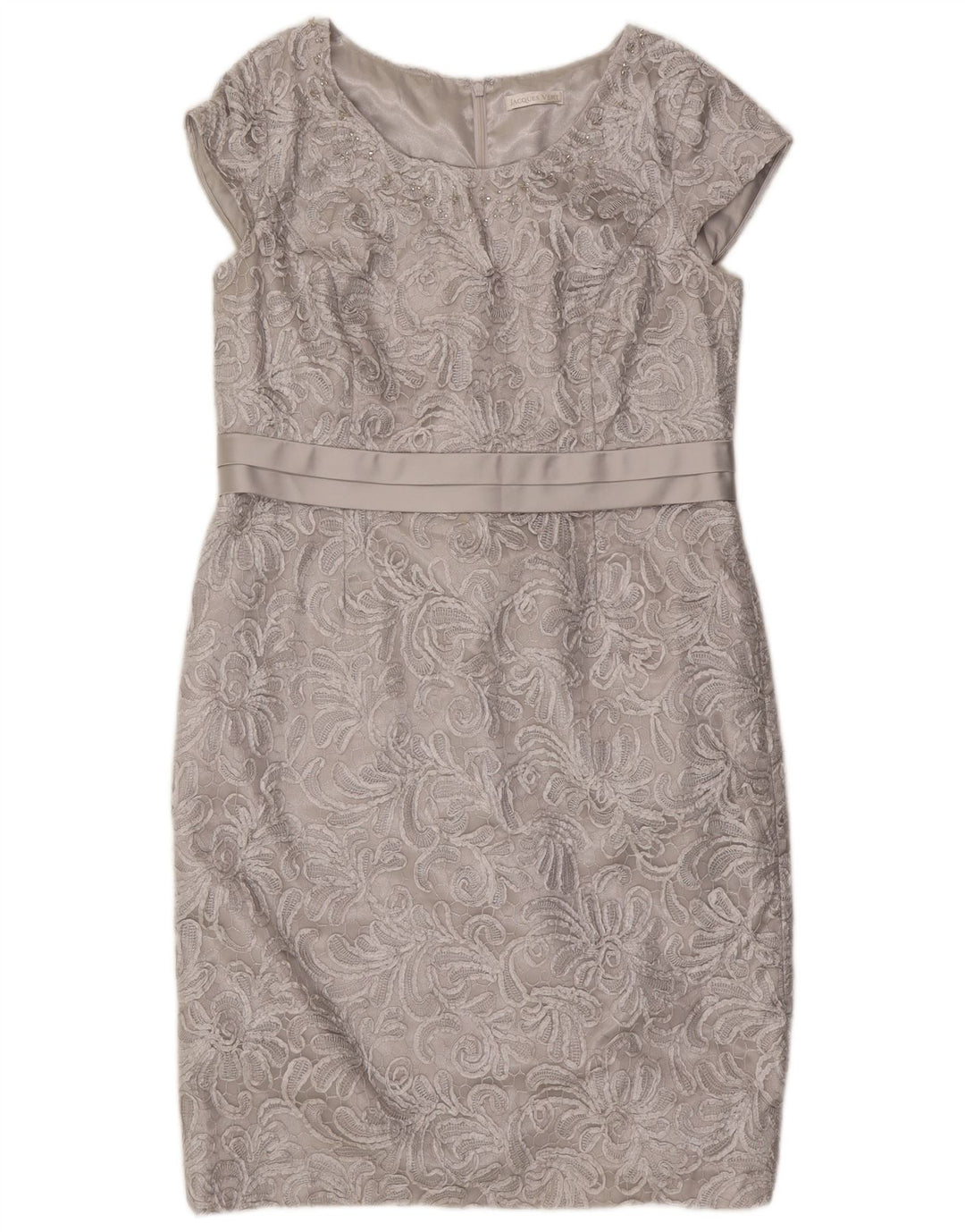 Jacques Vert Damen Etuikleid UK 16 Large Grau Polyester