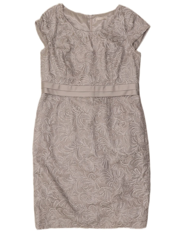 Jacques Vert Damen Etuikleid UK 16 Large Grau Polyester