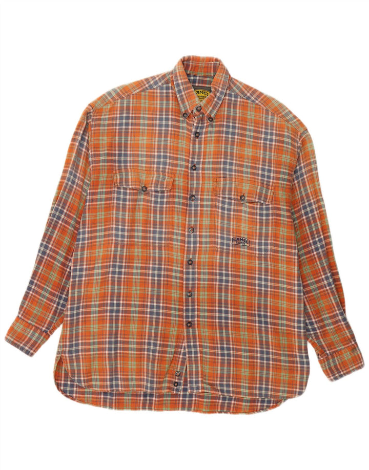 Camel Active Herren-Flanellhemd, mittelorange kariert
