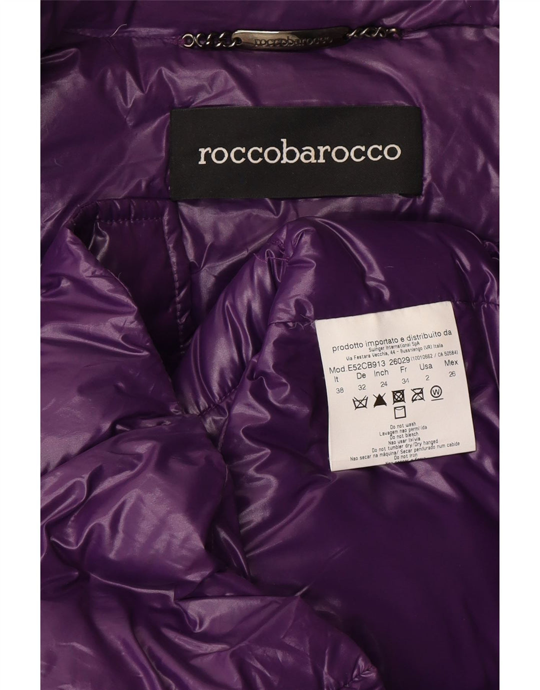 ROCCOBAROCCO Womens Padded Coat IT 38 XS Purple Nylon Vintage Roccobarocco and Second-Hand Roccobarocco from Messina Hembry 