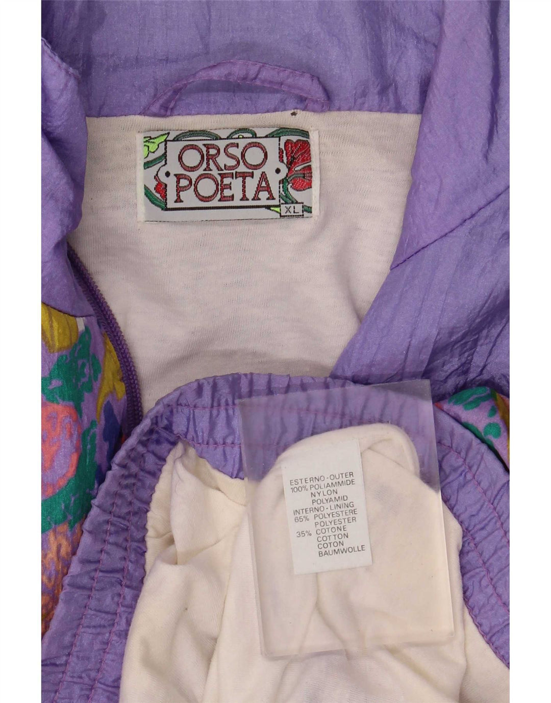 Orso Poeta Herren-Trainingsanzug mit abstraktem Muster, Oberteil, Jacke, XL, Lila, Polyamid