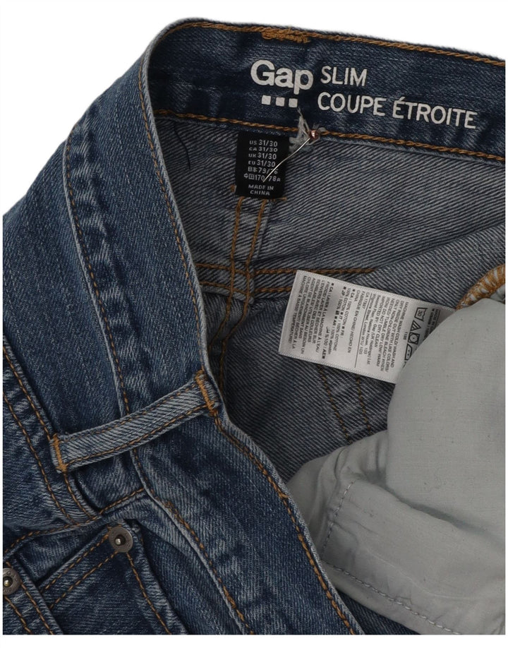 Gap Herren Slim Jeans W31 L30 Blaue Baumwolle