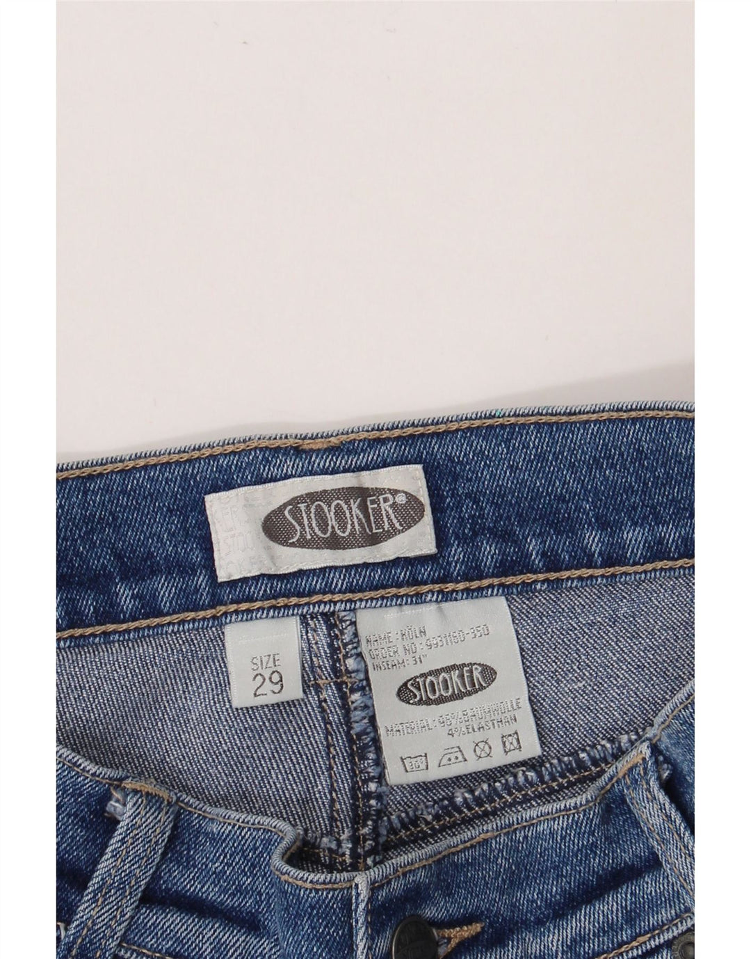 STOOKER Womens Slim Jeans W29 L31 Blue Cotton Vintage Stooker and Second-Hand Stooker from Messina Hembry 