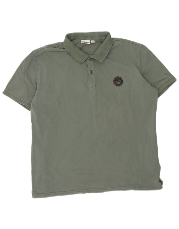 Napapijri Herren-Poloshirt mit Grafik, 2XL, grüne Baumwolle