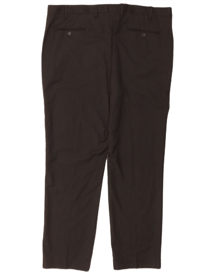 Marks & Spencer Herren-Anzughose mit normaler Passform, W40 L31, schwarzes Polyester