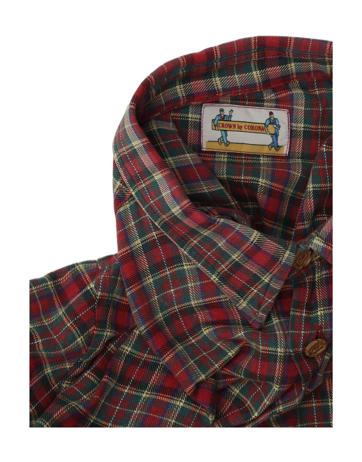 Vintage Herren Flanellhemd XL Rot Kariert