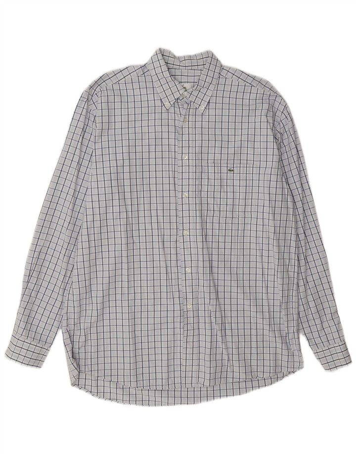 Lacoste Herrenhemd, Größe 42, groß, blau kariert