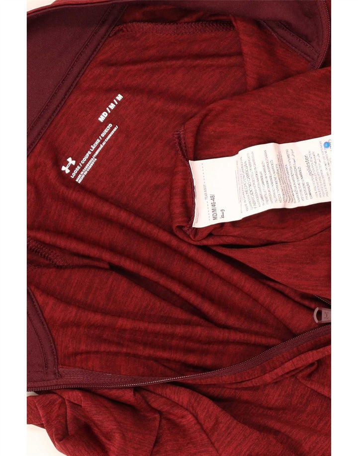 Under Armour Herren-Pullover-Trainingsanzugoberteil mit Reißverschluss und Halsausschnitt Mittel Burgunderrot meliert
