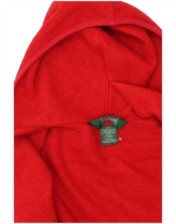 L.L.Bean Kapuzen-Fleecejacke für Jungen, 5–6 Jahre, mittelrot, Polyester