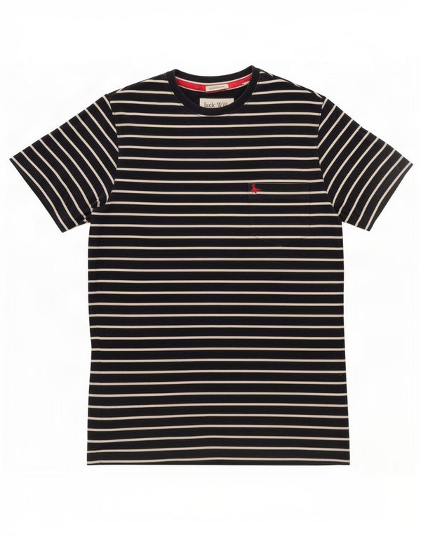 Jack Wills Herren-T-Shirt mit klassischer Passform, klein, marineblau, gestreift, aus Baumwolle