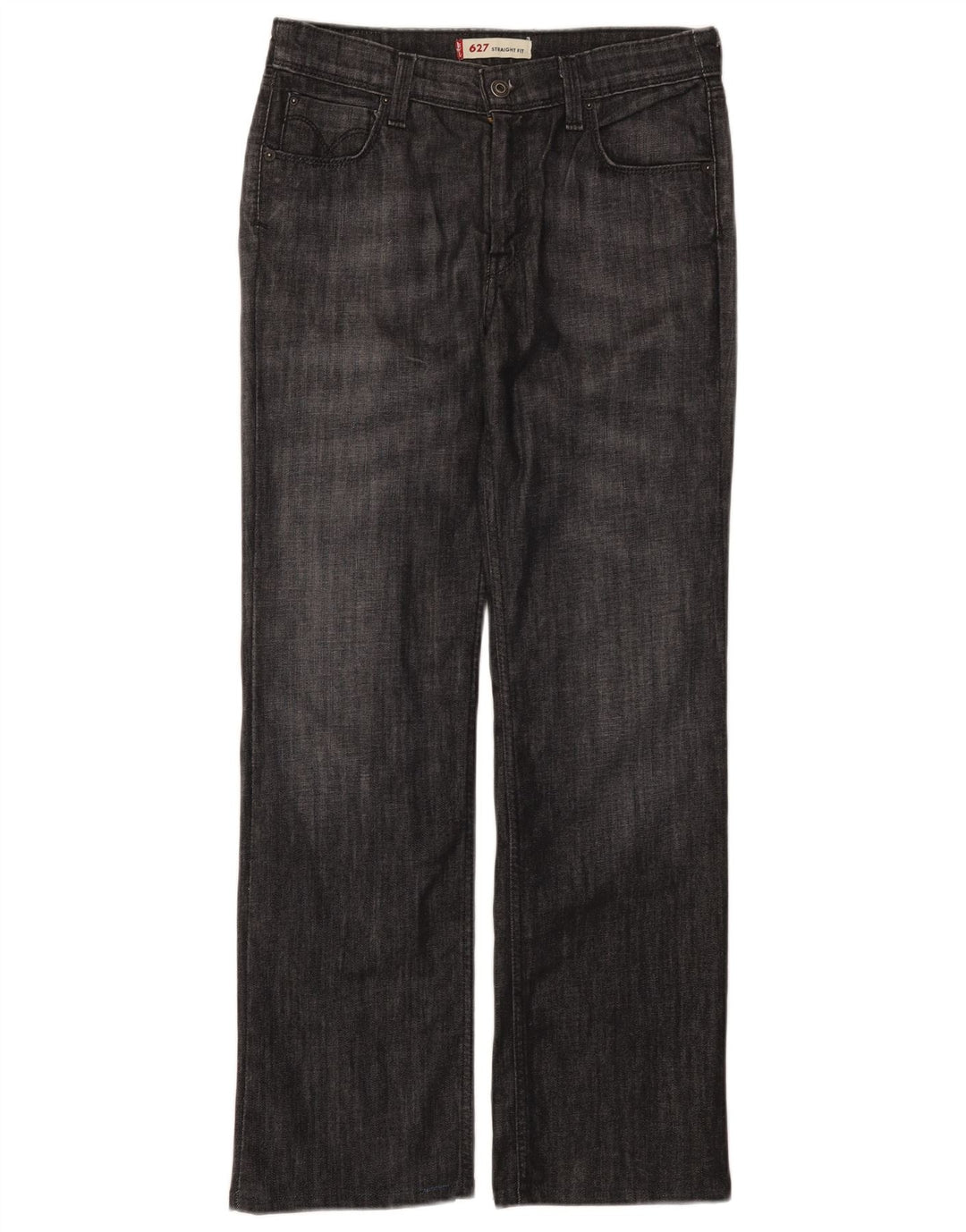 Levi's Damen 627 Straight Jeans W30 L29 Graue Baumwolle