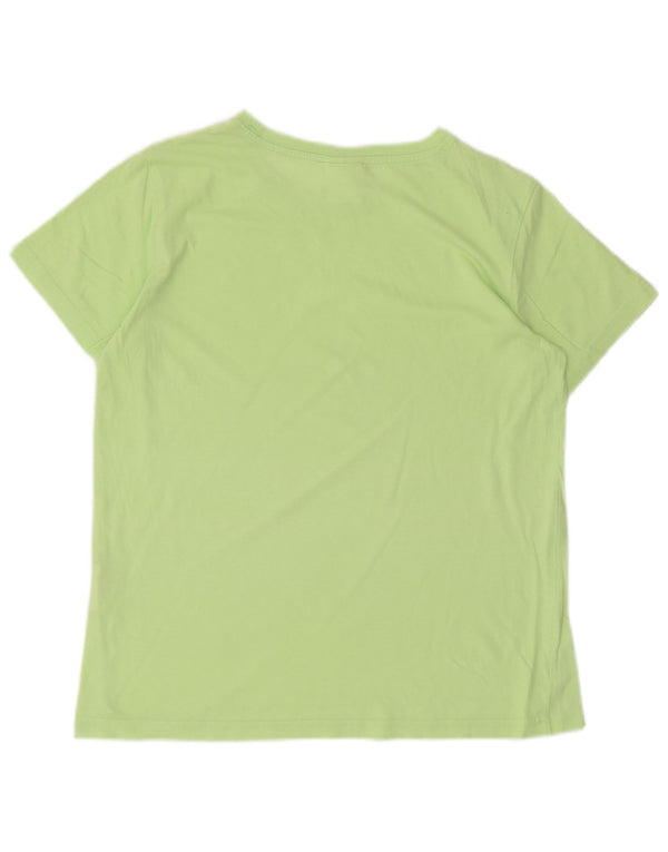 Champion Damen T-Shirt Top UK 12 Mittelgrüne Baumwolle
