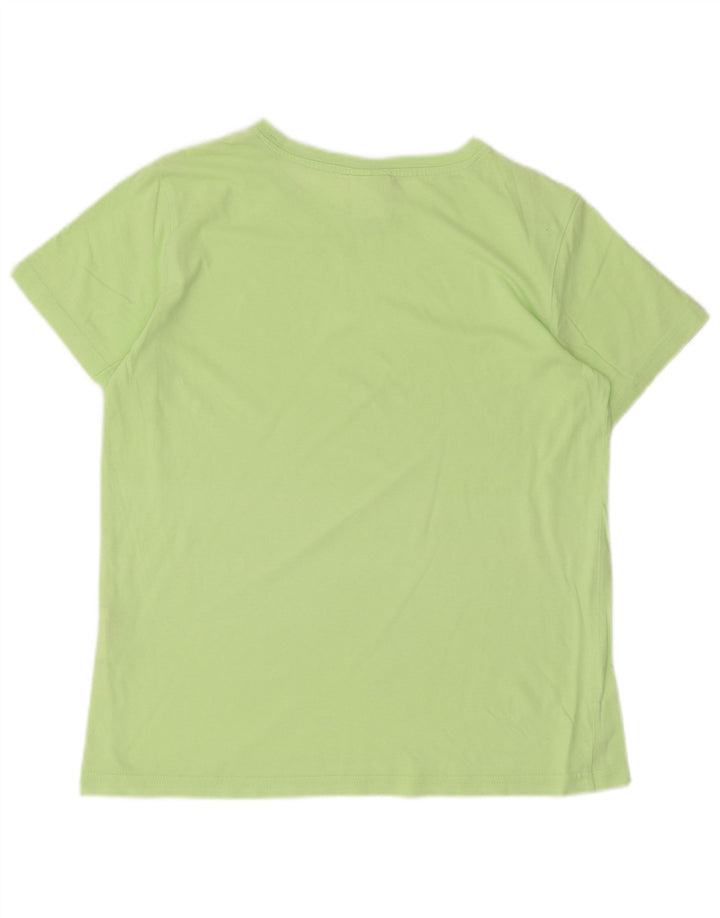 Champion Damen T-Shirt Top UK 12 Mittelgrüne Baumwolle