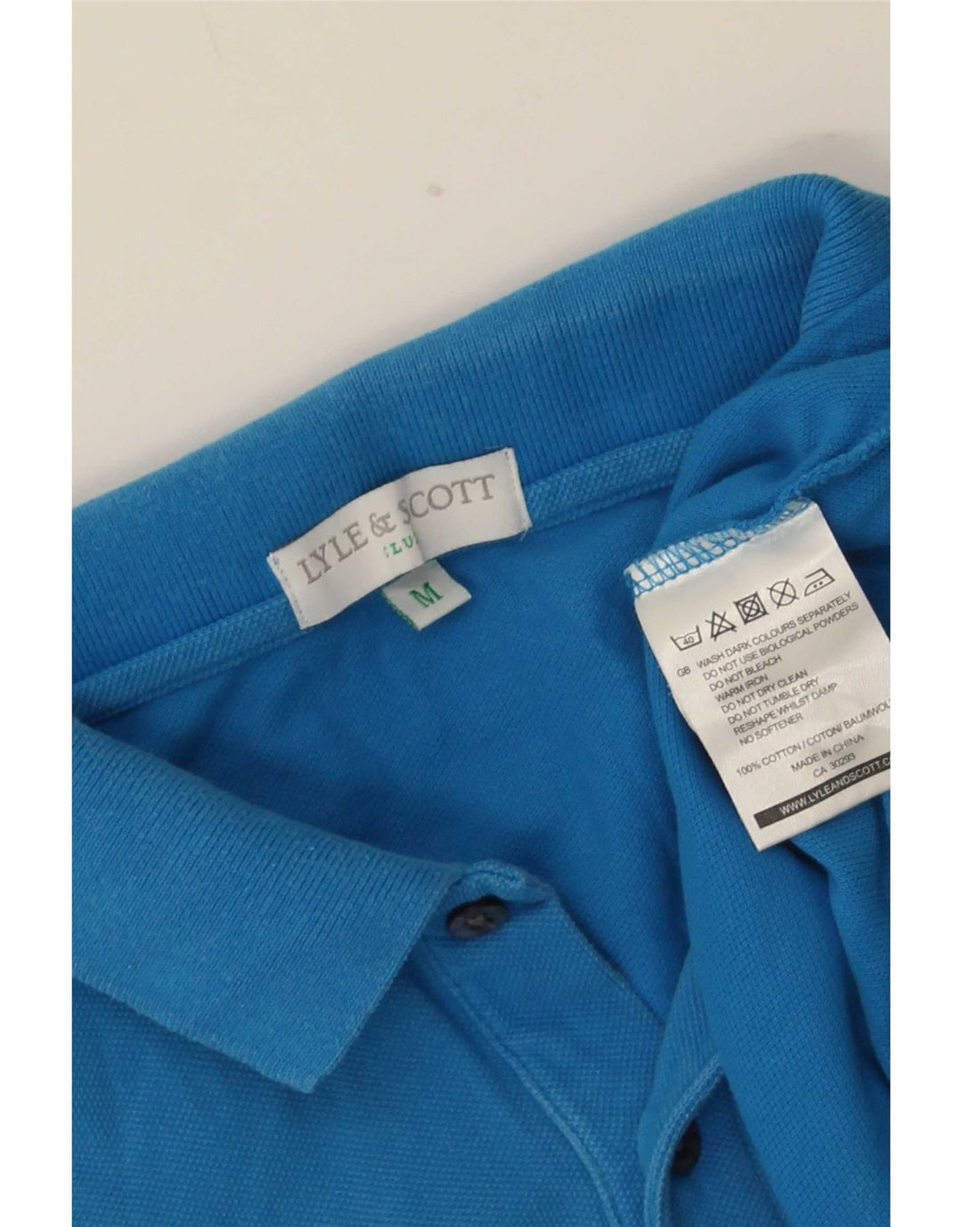 Lyle & Scott Herren-Poloshirt aus mittelblauer Baumwolle