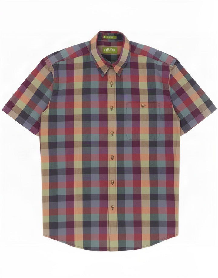 Orvis Kurzarmhemd für Damen, groß, mehrfarbig, Gingham-Baumwolle
