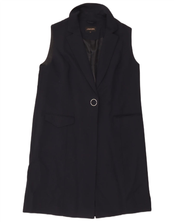 Jaeger Damen Longline ärmellose Blazerjacke UK 16 Large Marineblau