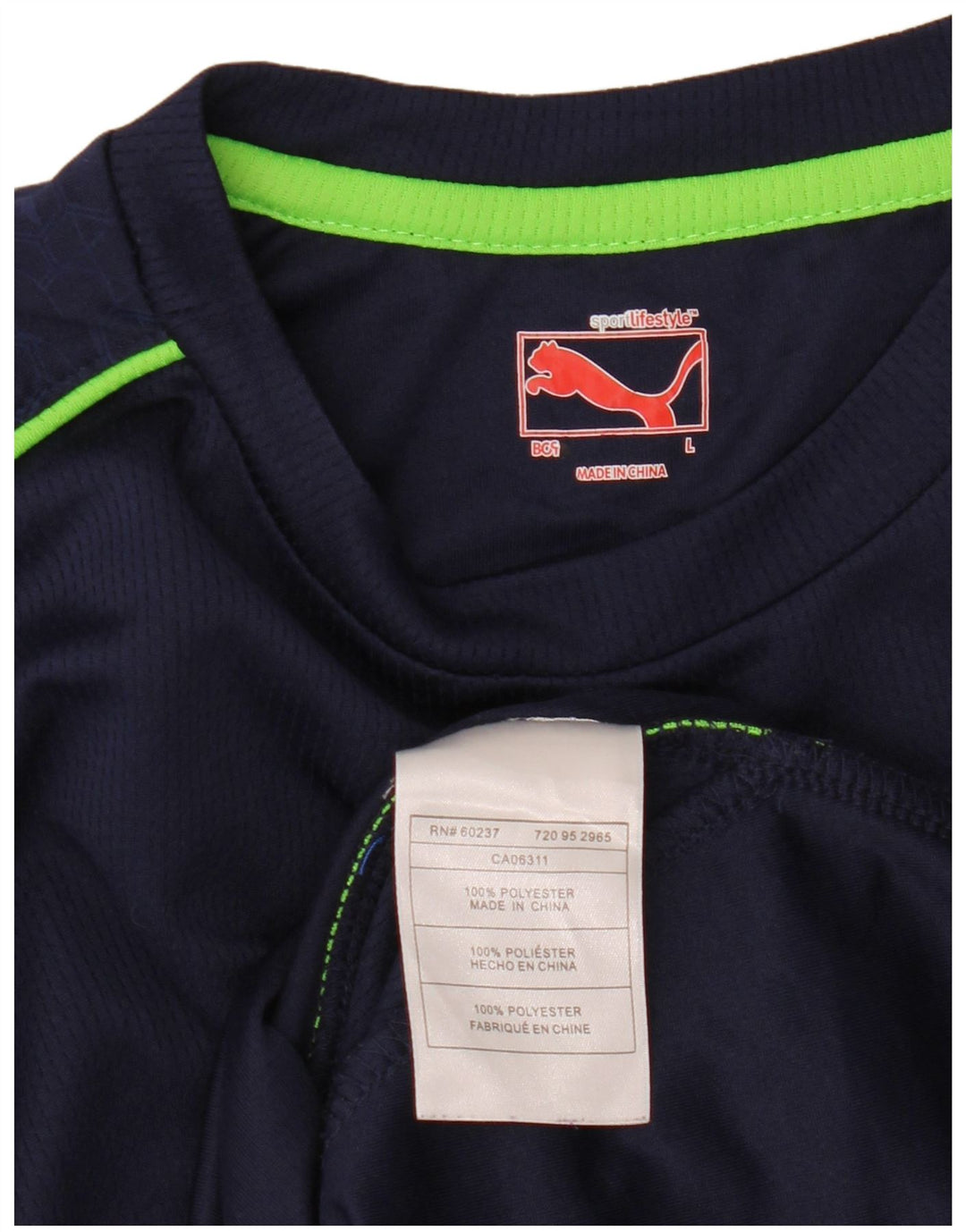 Puma Grafik-T-Shirt für Jungen, 11–12 Jahre, groß, marineblau gestreift, Polyester