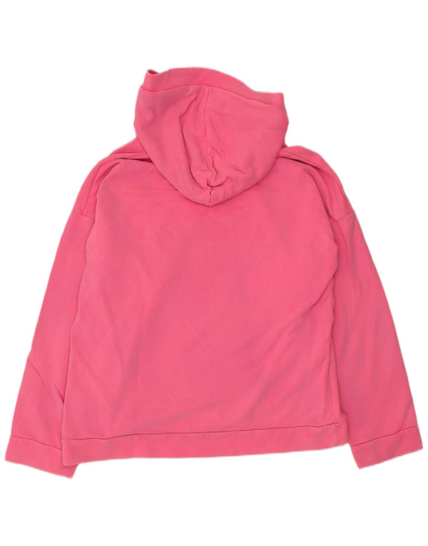 Trussardi Jeans Damen-Pullover mit grafischem Oversize-Kapuzenpullover, Gr. 14, Mittelrosa