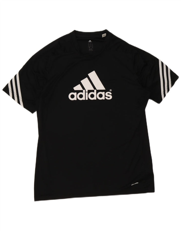 Adidas Herren Climalite Graphic T-Shirt Top Large Schwarz Polyester