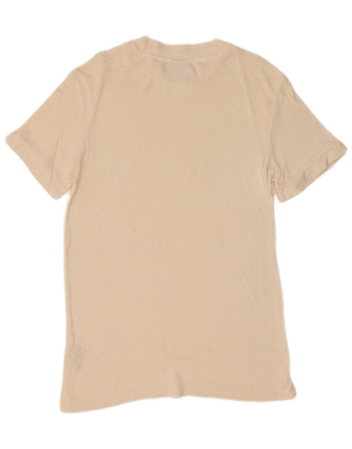Zara Herren T-Shirt Top Medium Off White