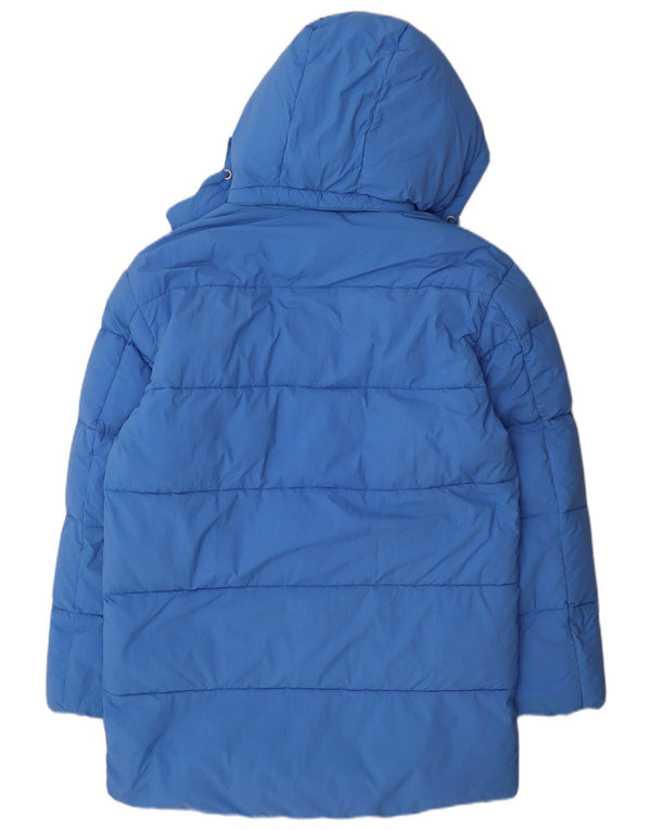 Tommy Hilfiger Herren-Mantel mit Kapuze, wattiert, Gr. 36, klein, blau, Polyamid