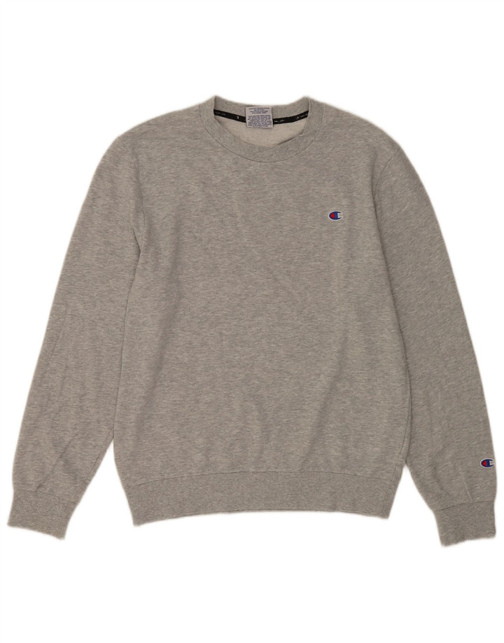 Champion Herren-Sweatshirt-Pullover aus mittelgrau gefleckter Baumwolle