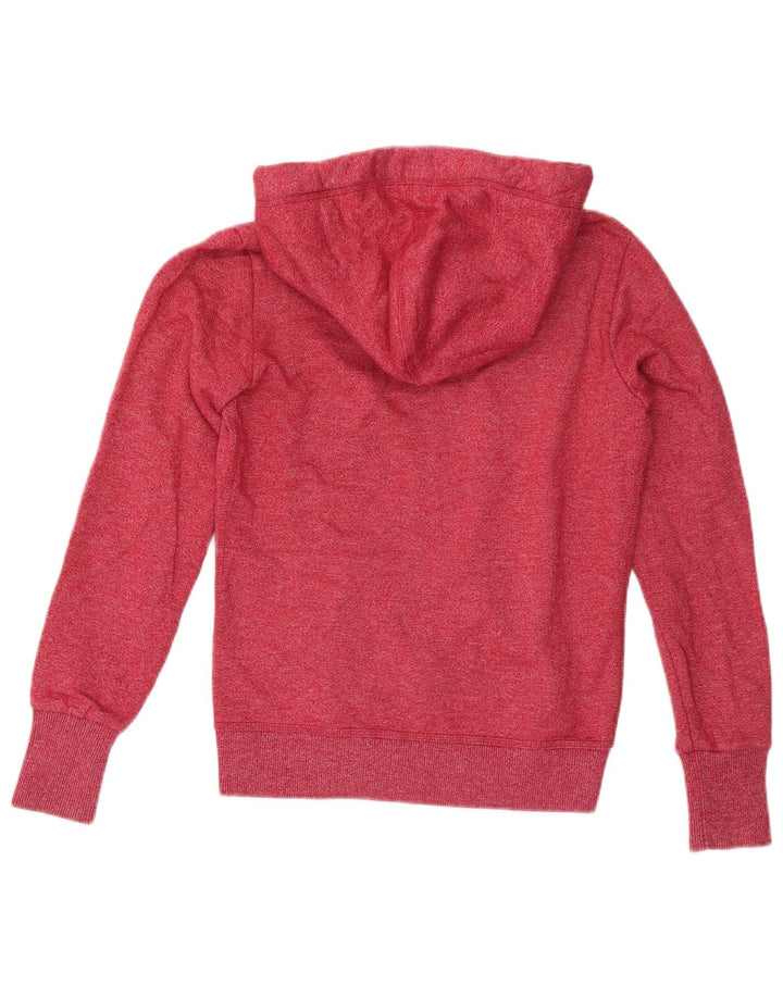 SUPERDRY Damen-Kapuzenpullover mit Reißverschluss, Gr. 10, Größe S, rot gefleckte Baumwolle