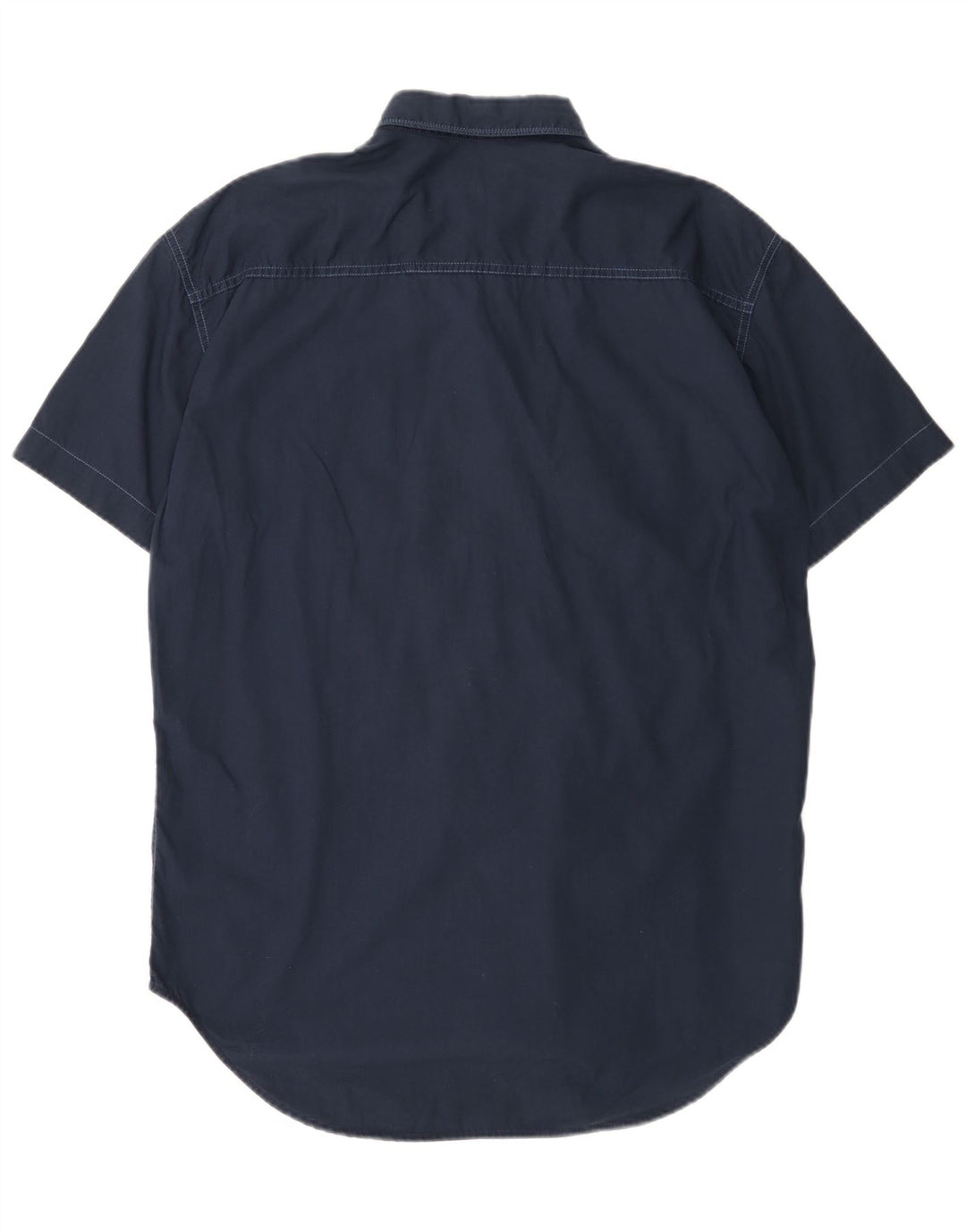 REPLAY Herren-Kurzarmhemd XL aus marineblauer Baumwolle