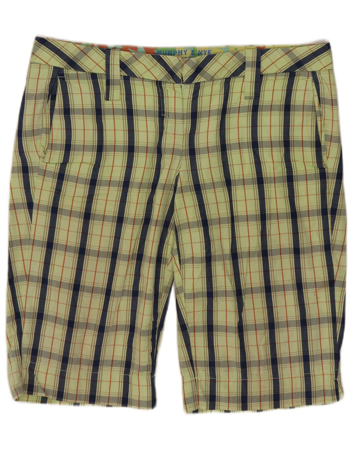 Murphy & Nye Herren-Chinoshorts W34, groß, grün kariert, Baumwolle