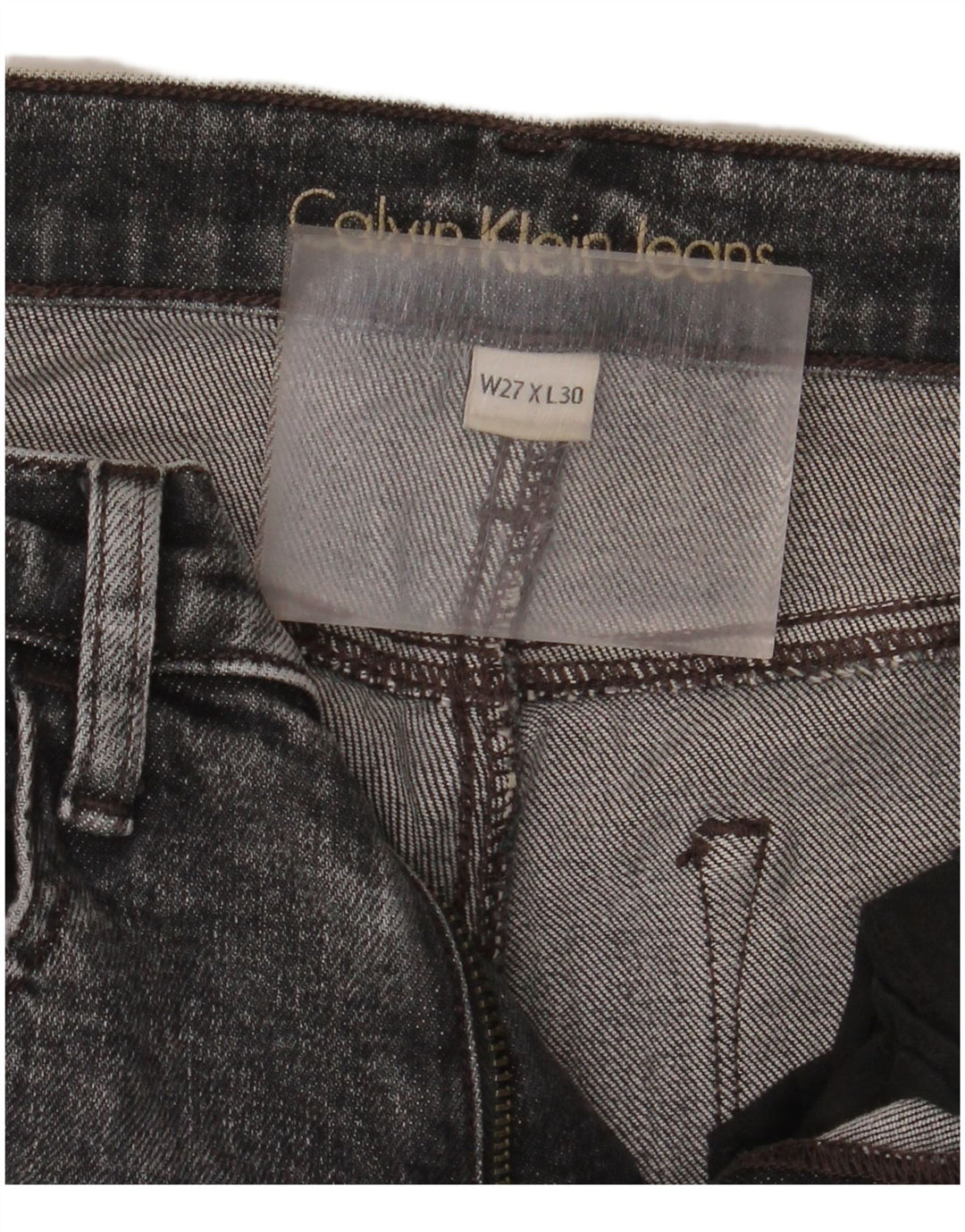 Calvin Klein Damen Distressed Skinny Cropped Jeans W27 L26 Grau