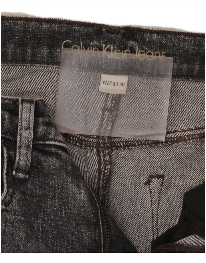 Calvin Klein Damen Distressed Skinny Cropped Jeans W27 L26 Grau