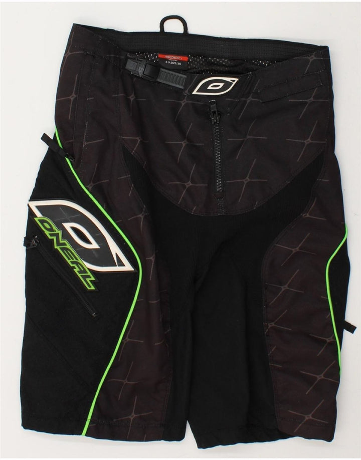 O'NEAL Mens Motorcycle Graphic Shorts Medium W30 Black Colourblock Vintage O'Neal and Second-Hand O'Neal from Messina Hembry 
