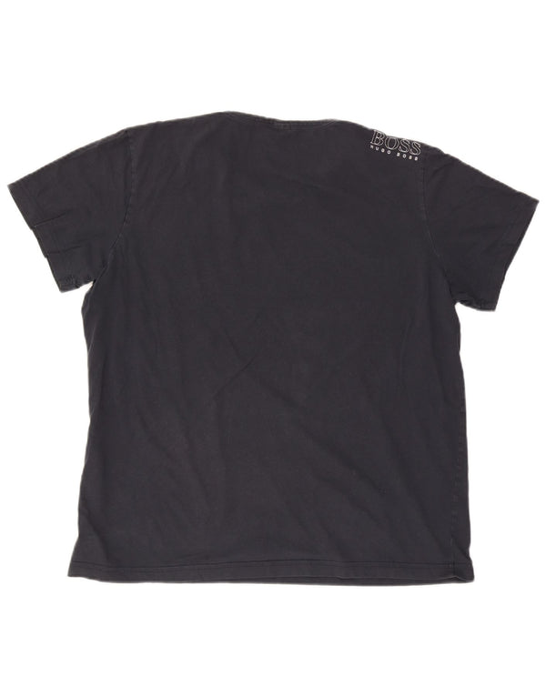 Hugo Boss Herren Modern Fit Graphic T-Shirt Top 3XL Marineblau Baumwolle