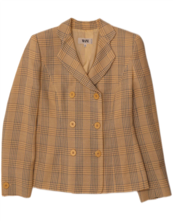 MANI Womens Double Breasted Blazer Jacket IT 42 Medium Beige Houndstooth Vintage MANI and Second-Hand MANI from Messina Hembry 