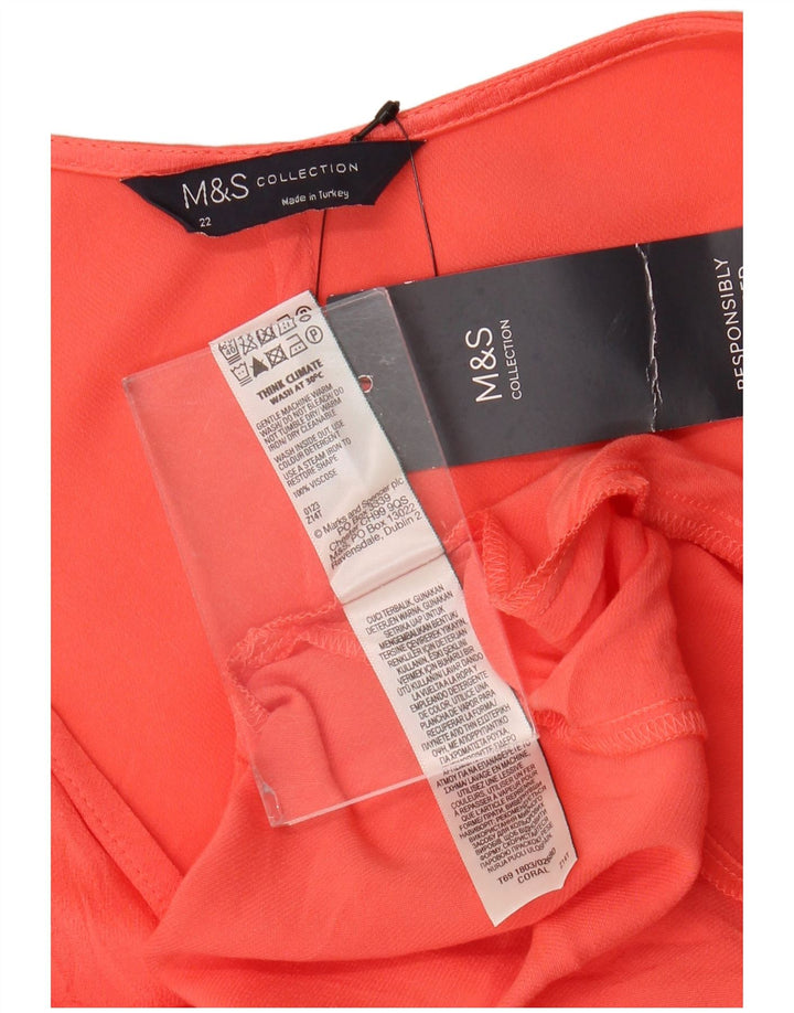 Marks & Spencer Damen Normales Maxikleid UK 22 3XL Orange Viskose