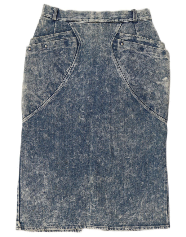 Vintage Damen Jeansrock IT 46 Groß W30 Blaue Baumwolle