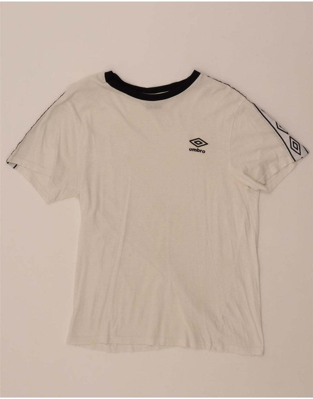 UMBRO Damen Grafik-T-Shirt Top UK 16 Large Weiße Baumwolle
