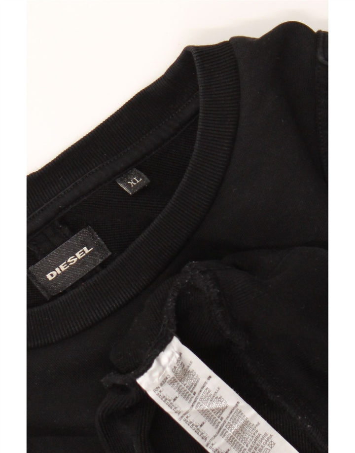 Diesel Herren Sweatshirt Pullover XL Schwarz Baumwolle