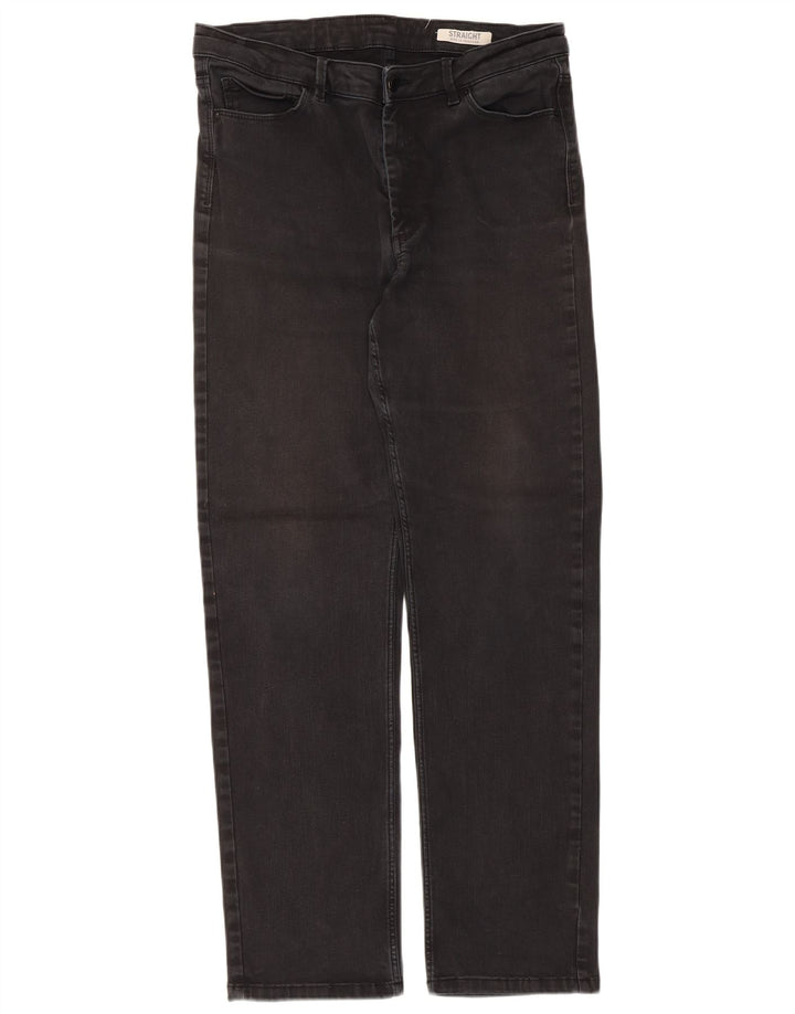 Marks & Spencer Damen Regular Straight Jeans UK 16 Large W32 L30 Schwarz