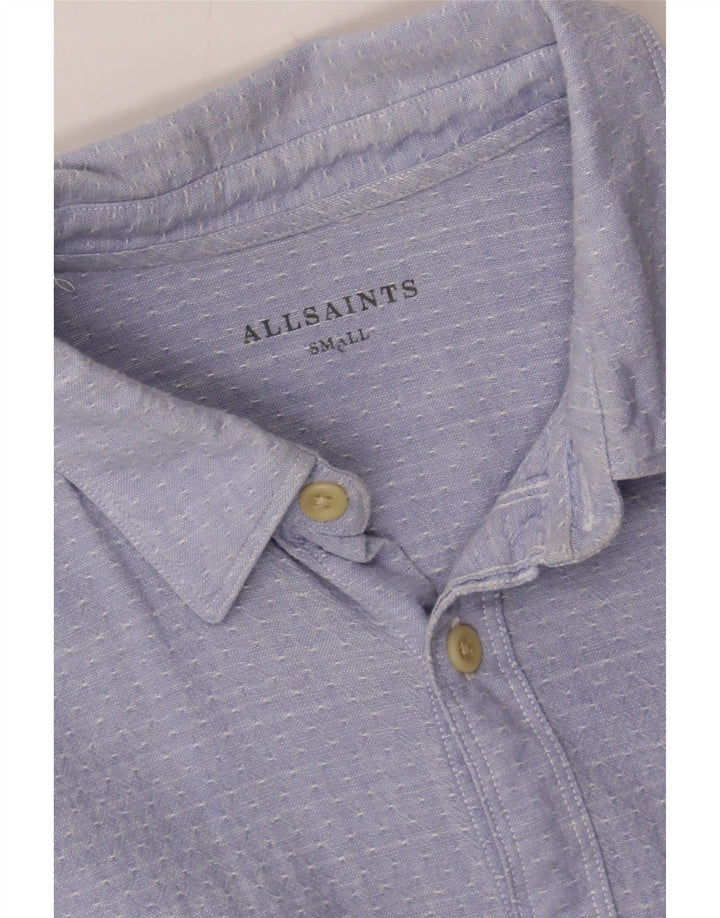 ALL SAINTS Mens Shirt Small Blue Flecked Cotton Vintage All Saints and Second-Hand All Saints from Messina Hembry 