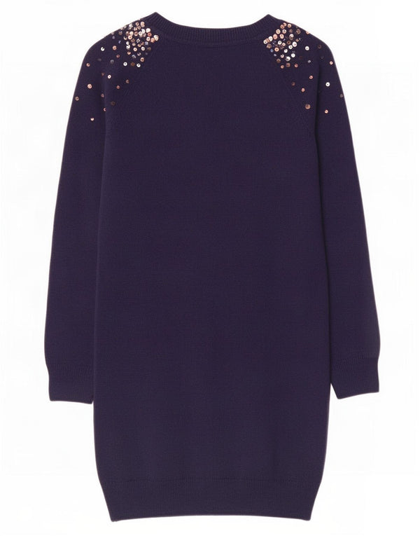 Gap Mädchen-Pulloverkleid mit langen Ärmeln, 8–9 Jahre, mittelmarineblau gefleckte Wolle