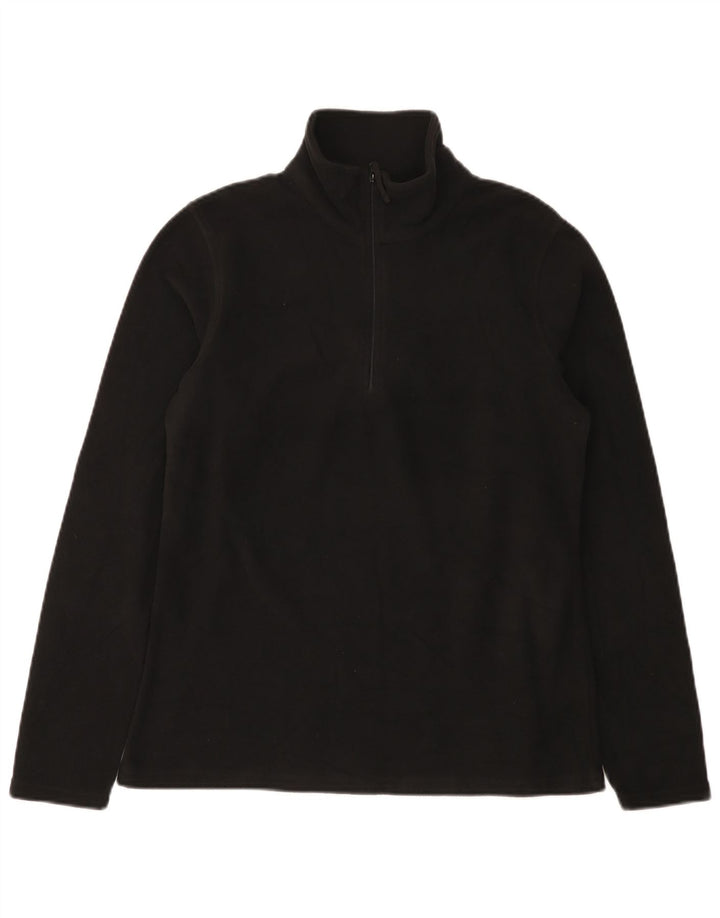 Mountain Warehouse Damen-Fleecepullover mit Reißverschluss am Kragen, UK 14, Mittelschwarz
